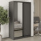 MebelStar Two-door wardrobe Uni BG DSP/Mirror Anthracite, 120x45x210 cm (MBS-11359)