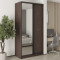 MebelStar Two-door wardrobe Standard BG DSP/Mirror Ristreto Oak, 120x60x240 cm (MBS-10239)
