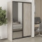 MebelStar Two-door wardrobe Standard BG DSP/Mirror Alaska gray, 130x60x210 cm (MBS-11059)
