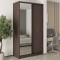 MebelStar Two-door wardrobe Standard BG DSP/Mirror Ristreto Oak, 130x45x240 cm (MBS-10159)