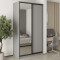 MebelStar Two-door wardrobe Standard BG DSP/Mirror Gray mouse, 130x60x240 cm (MBS-10249)