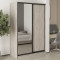 MebelStar Two-door wardrobe Standard BG DSP/Mirror Alaska gray, 140x45x210 cm (MBS-10979)