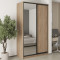 MebelStar Two-door wardrobe Standard BG DSP/Mirror Sonoma Oak, 140x60x240 cm (MBS-10259)