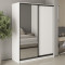 MebelStar Two-door wardrobe Standard BG DSP/Mirror Alaska white, 160x60x210 cm (MBS-11089)