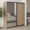 MebelStar Two-door wardrobe Combo BG DSP/Mirror Sonoma Oak, 180x60x210 cm (MBS-11599)