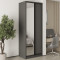 MebelStar Two-door wardrobe Standard BG DSP/Mirror Anthracite, 90x45x240 cm (MBS-10119)