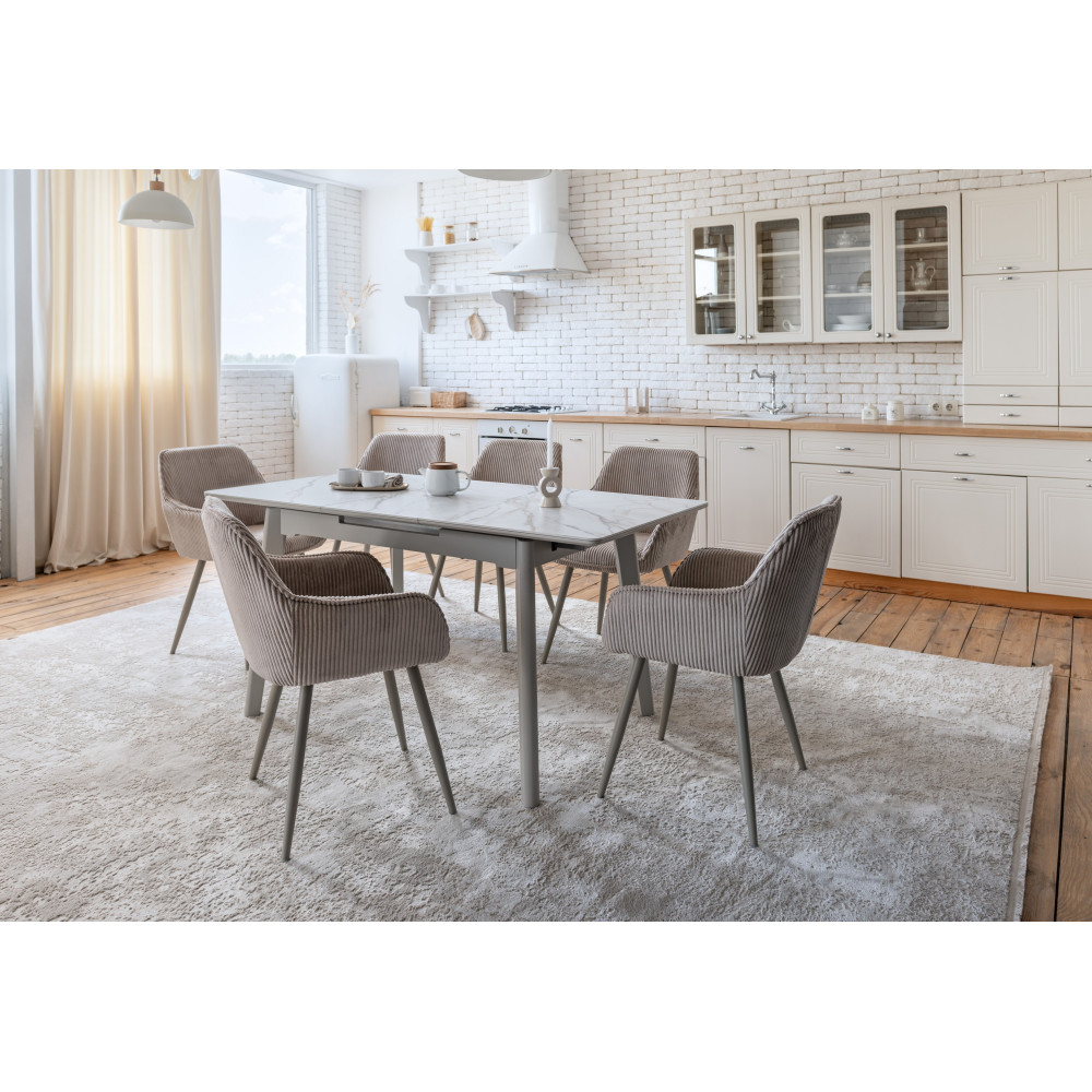 Обеденный керамический стол Vetro TM-76 Голден сэнд/Теплый песок (VTR-1188)