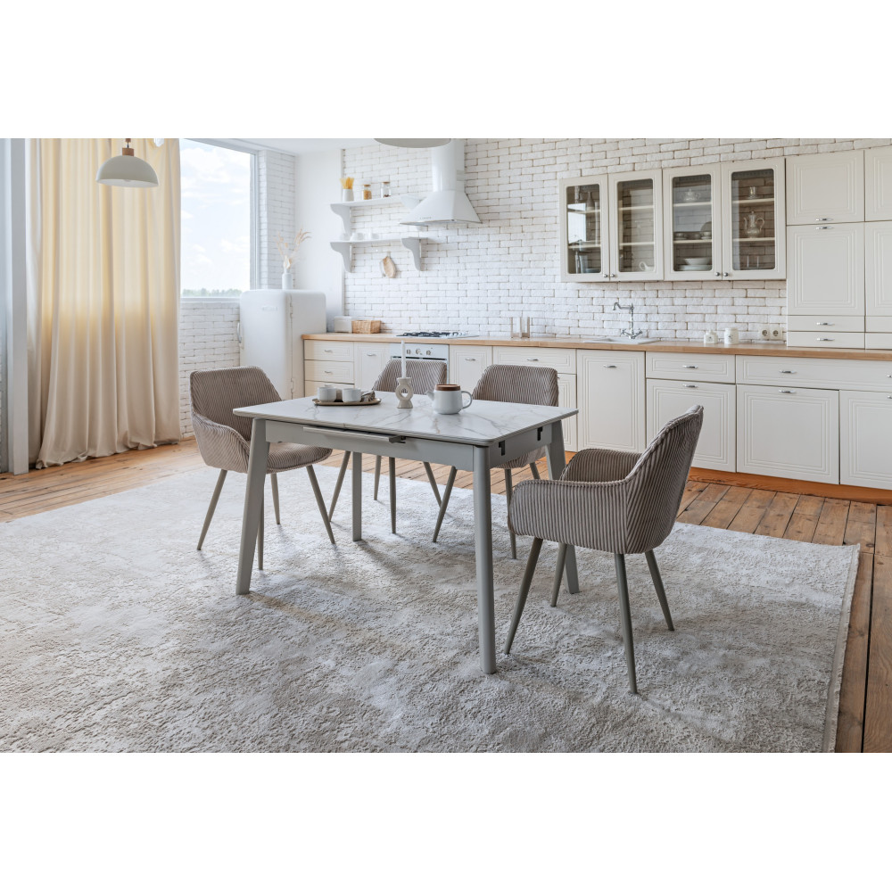 Обеденный керамический стол Vetro TM-76 Голден сэнд/Теплый песок (VTR-1188)