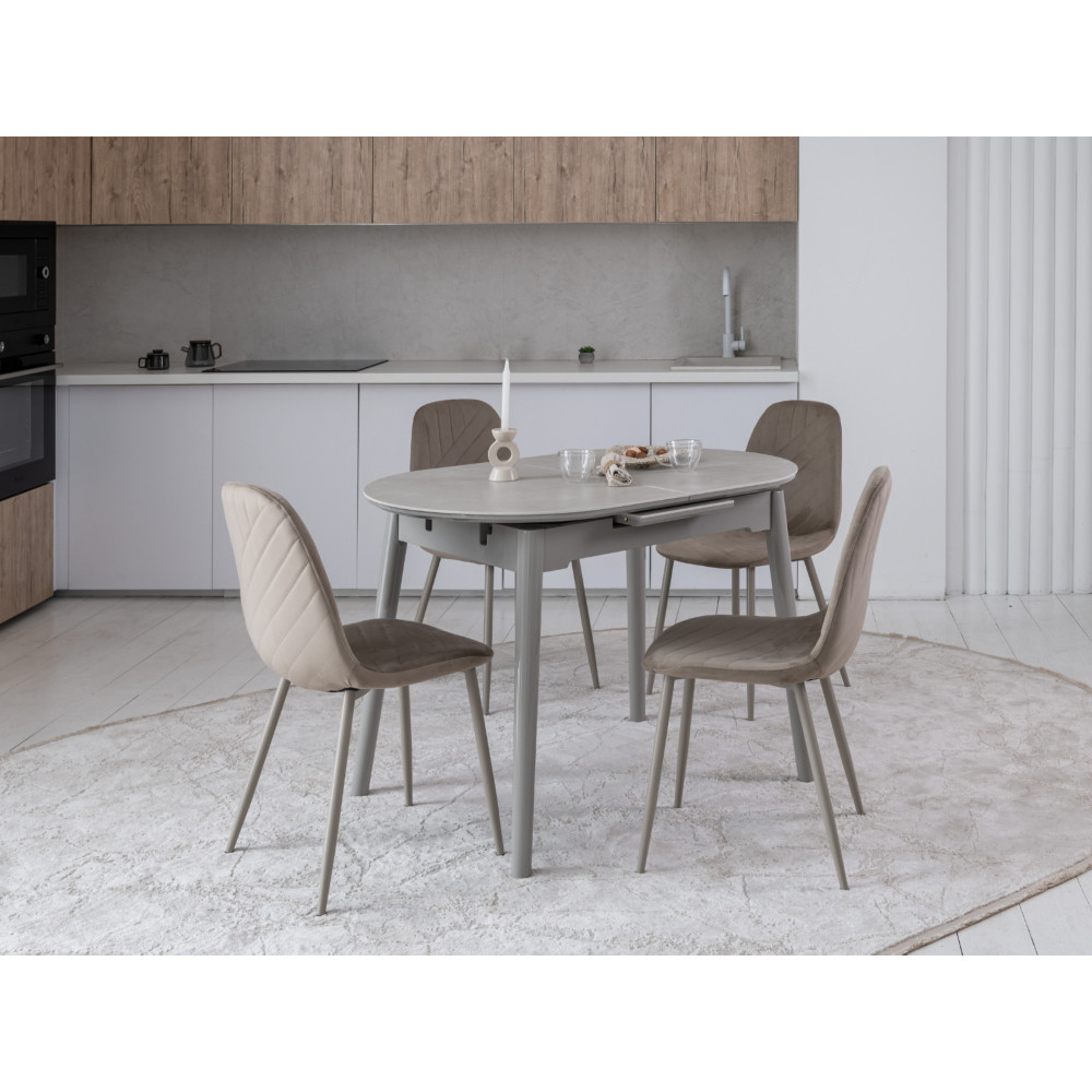 Обеденный керамический стол Vetro TM-85 Бардилио лайт/Серый (VTR-1208)