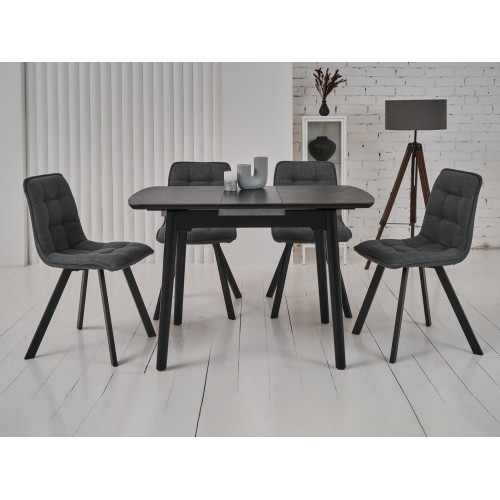 Обеденный керамический стол Vetro TM-87-1 Черный оникс/Черный (VTR-1218)