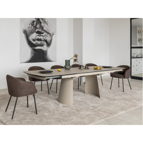 Обеденный керамический стол Vetro Вольтерра TML-1305 Деликато беж/Бежевый (VTR-1238)