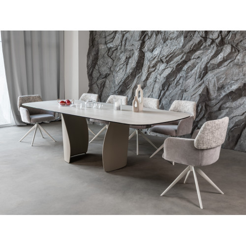 Обеденный керамический стол Vetro Паола TML-1265 Сендвейв/Бежевый (VTR-1258)