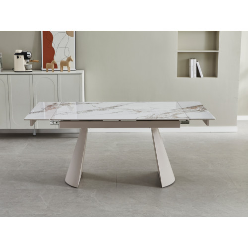 Обеденный керамический стол Vetro Сорренто TML-1301 Голден Вайт/Капучино (VTR-1268)