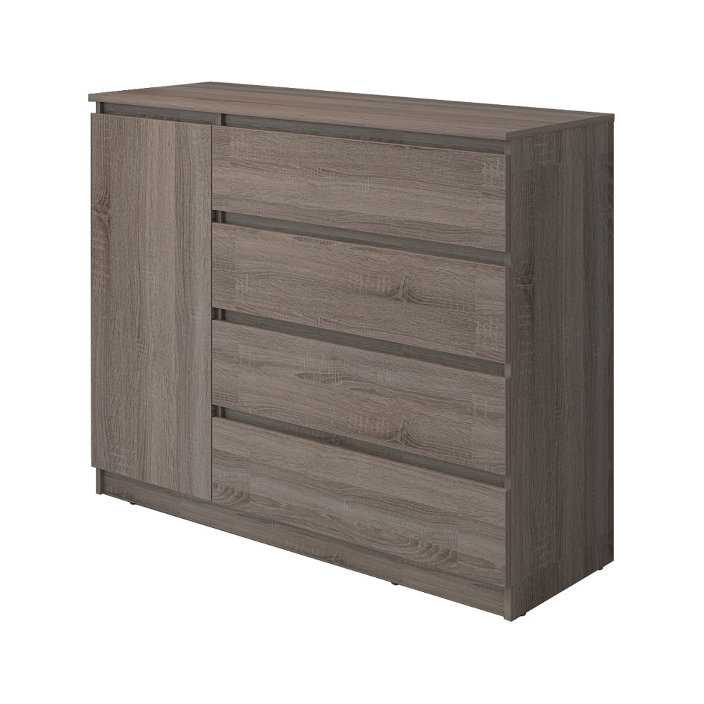 Комод в спальню MebelStar Нео 1Д4Ш 120x43x98 см Трюфель (MBS-1057)