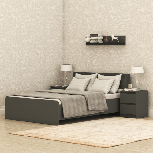 Ліжко двоспальне MebelStar Нео 140x200 см Антрацит (MBS-1127)