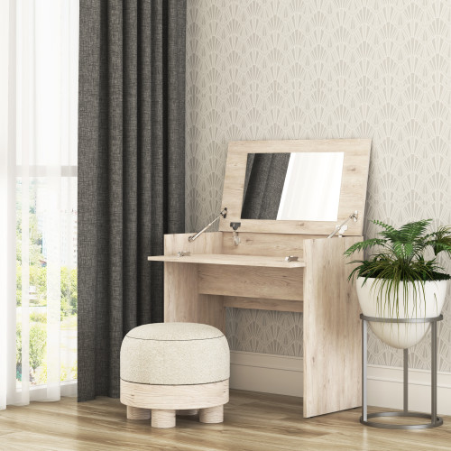 Трюмо с зеркалом в спальню MebelStar Нео 80x43x75,2 см Аляска серый (MBS-1237)