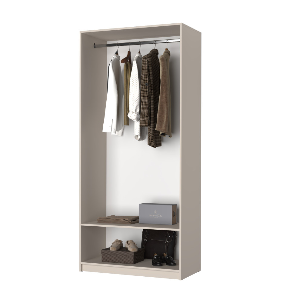 Шкаф 2-дверный с антресолью MebelStar Оскар Gloss BL-B, стандарт 100x52x260 см Кашемир/Кашемир (MBS-5385)