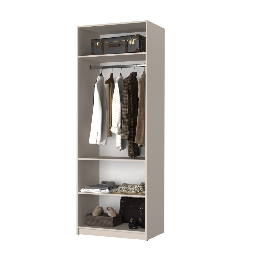 Шкаф 2-дверный MebelStar Оскар ДСП BL-B, комплект полок 80x52x220 см Кашемир (MBS-4455)