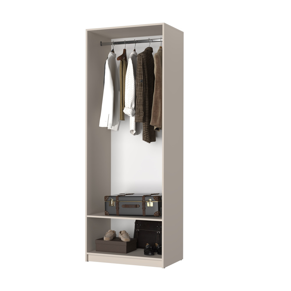 Шкаф 2-дверный с антресолью MebelStar Оскар ДСП BL-B, стандарт 80x52x260 см Кашемир (MBS-4775)