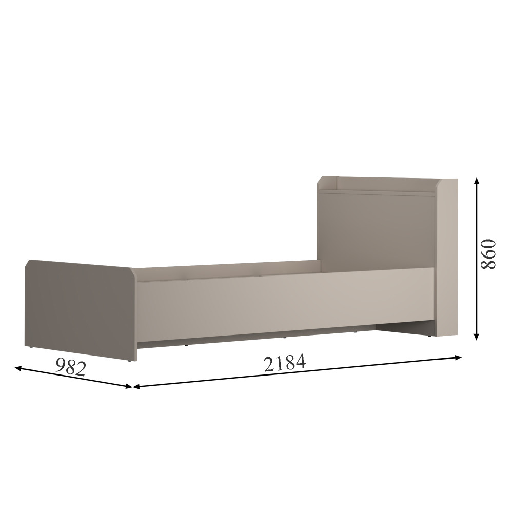 Кровать односпальная MebelStar Нео 90x200 см Антрацит (MBS-1147)
