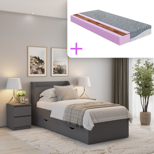 Кровать MebelStar Адель 90x200 см с матрасом Noble Bellagio Primo (MBS-3436)