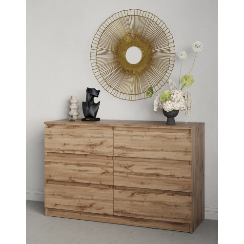 Комод для речей MebelStar Нео 6Ш 120x43x75,5 см Дуб тахо (MBS-1087)