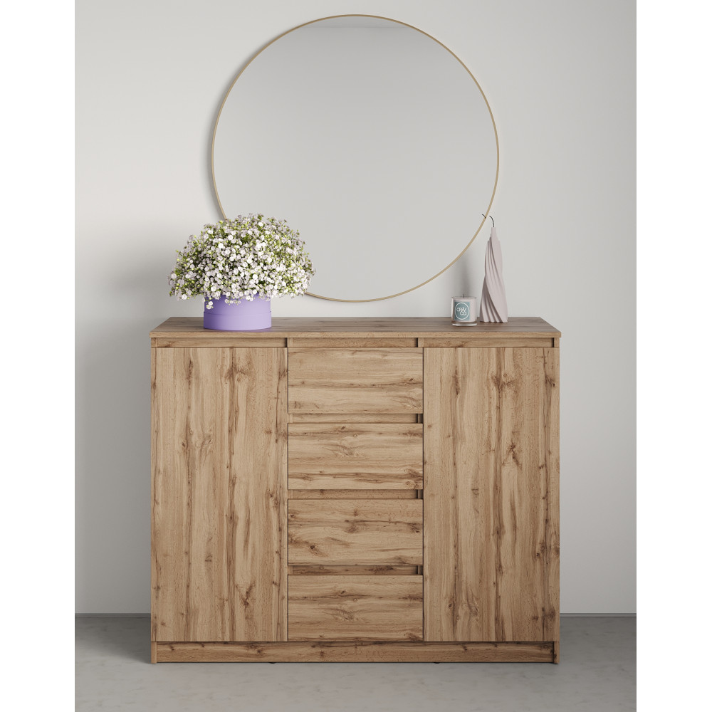 Комод в спальню MebelStar Нео 2Д4Ш 120x43x98 см Дуб тахо (MBS-1067)