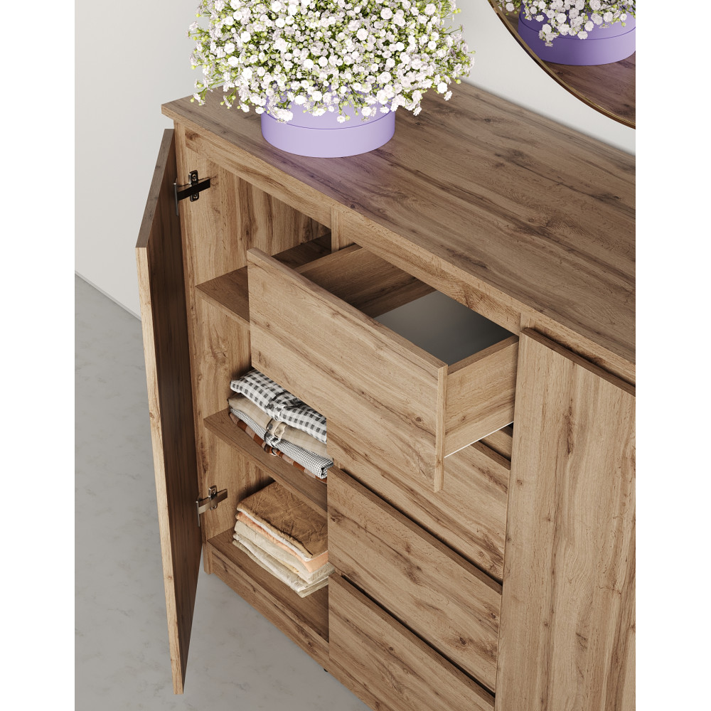 Комод в спальню MebelStar Нео 2Д4Ш 120x43x98 см Дуб тахо (MBS-1067)