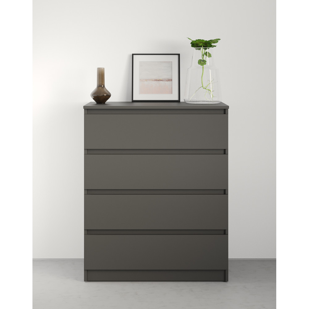 Комод в спальню MebelStar Нео 4Ш 80x43x98 см Антрацит (MBS-1077)