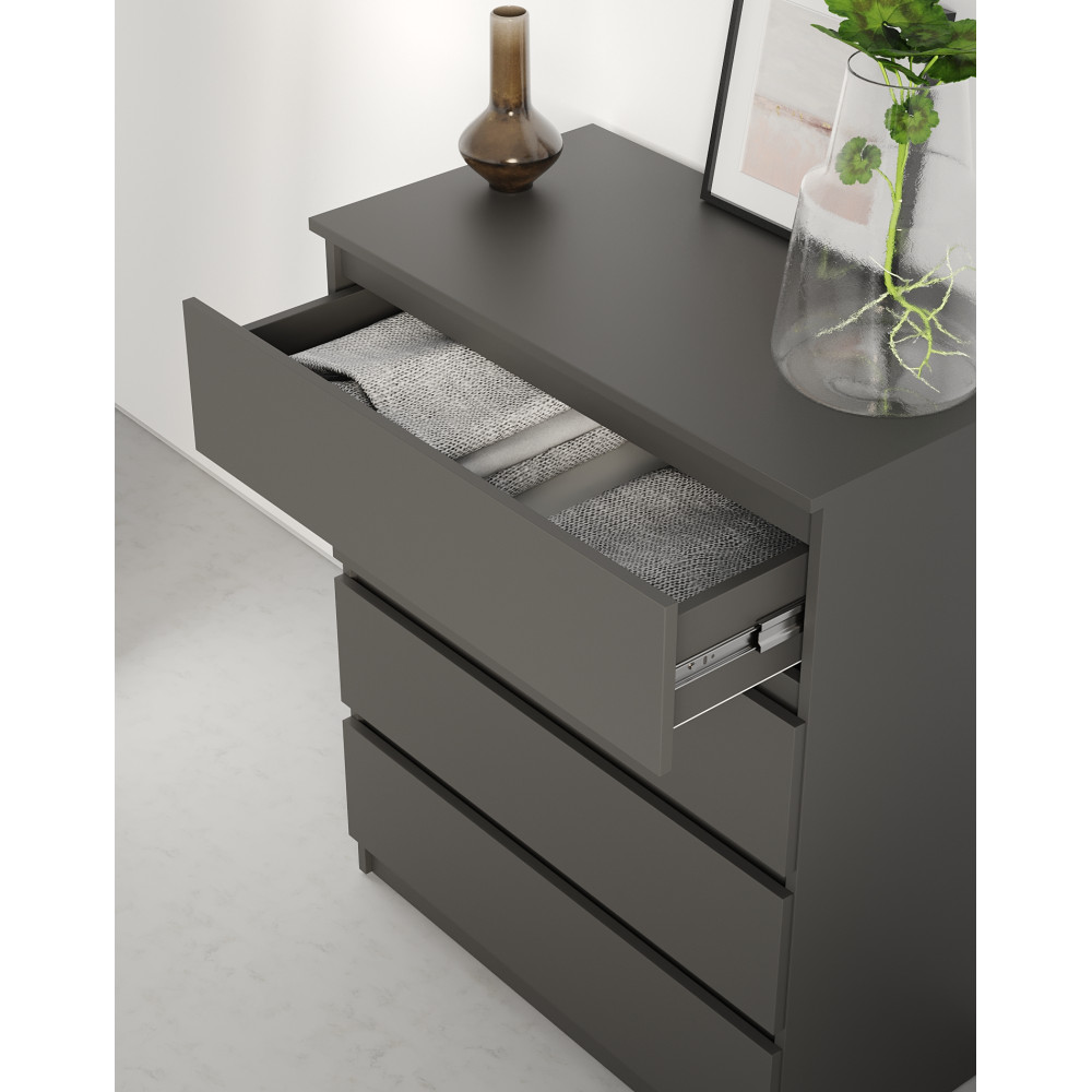 Комод в спальню MebelStar Нео 4Ш 80x43x98 см Антрацит (MBS-1077)