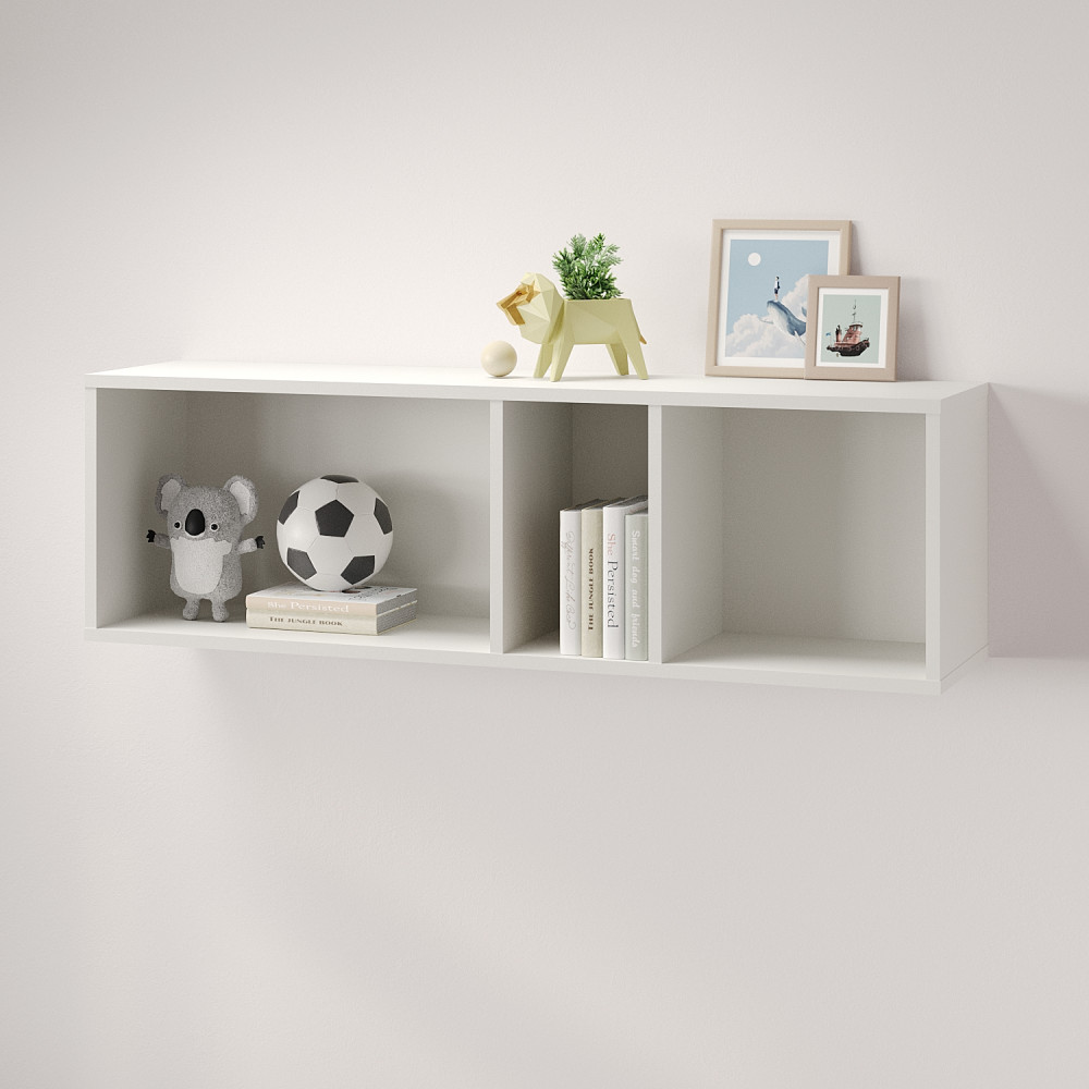 Полка настенная MebelStar Лилу 110x27x34 см Аляска белый (MBS-1307)