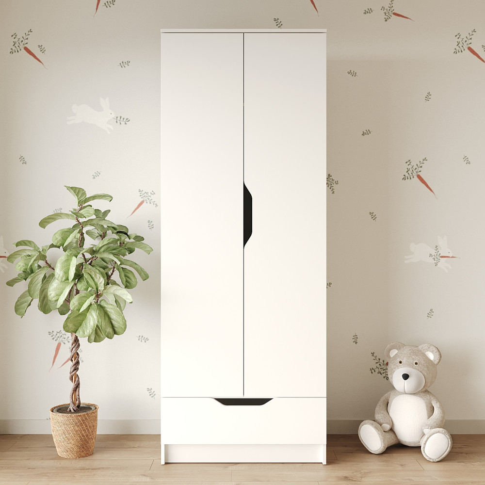 Шкаф распашной MebelStar 2Д1Ш Лилу 80x50x210 см Аляска белый (MBS-1317)