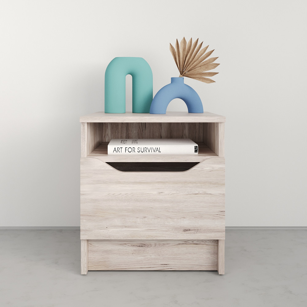 Прикроватная тумба MebelStar Лилу 40x40x44,5 см Аляска серый (MBS-1377)