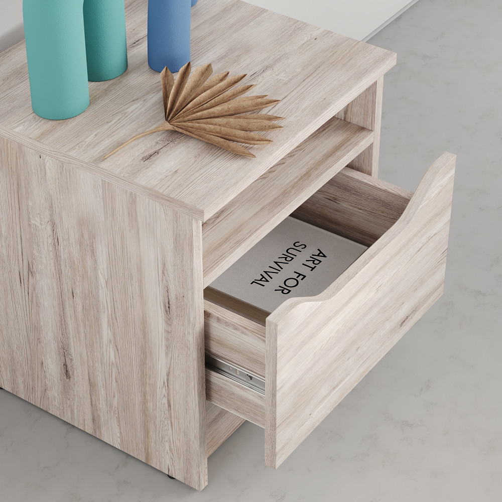 Прикроватная тумба MebelStar Лилу 40x40x44,5 см Аляска серый (MBS-1377)