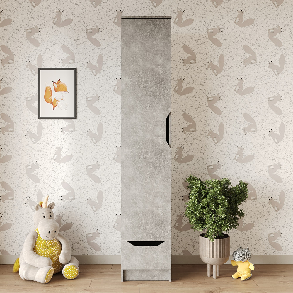 Пенал закрытый 1Д1Ш Лилу 40x40x210 см Бетон (MBS-1387)