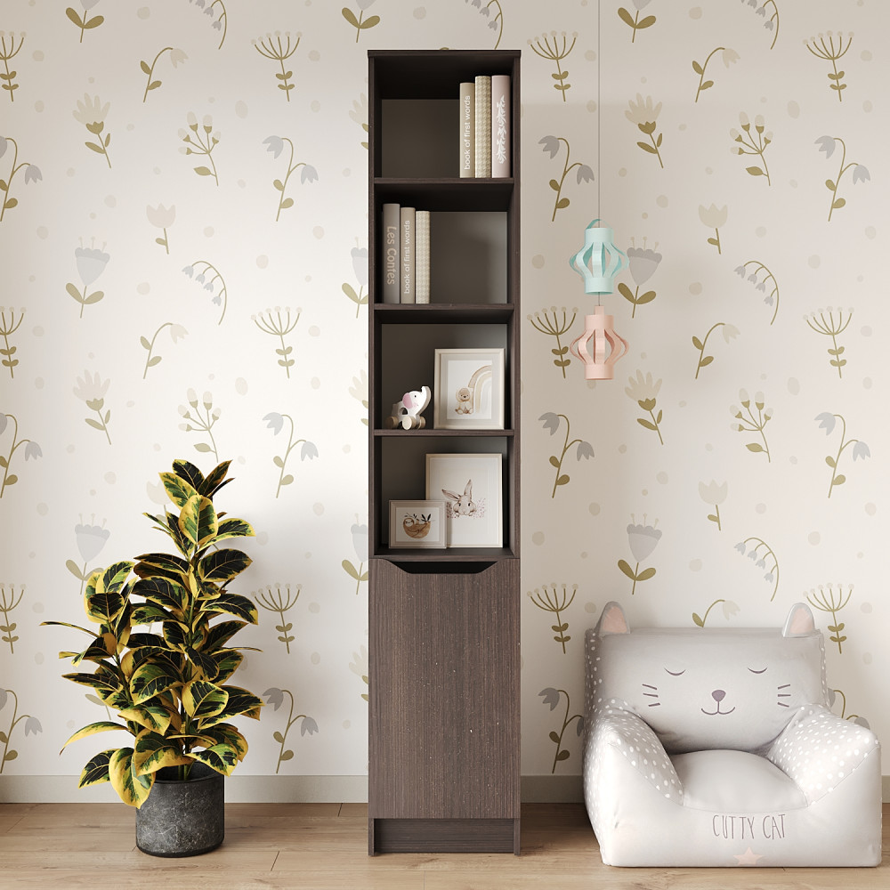 Пенал с открытыми полками 1Д Лилу 40x40x210 см Дуб ристрето (MBS-1397)