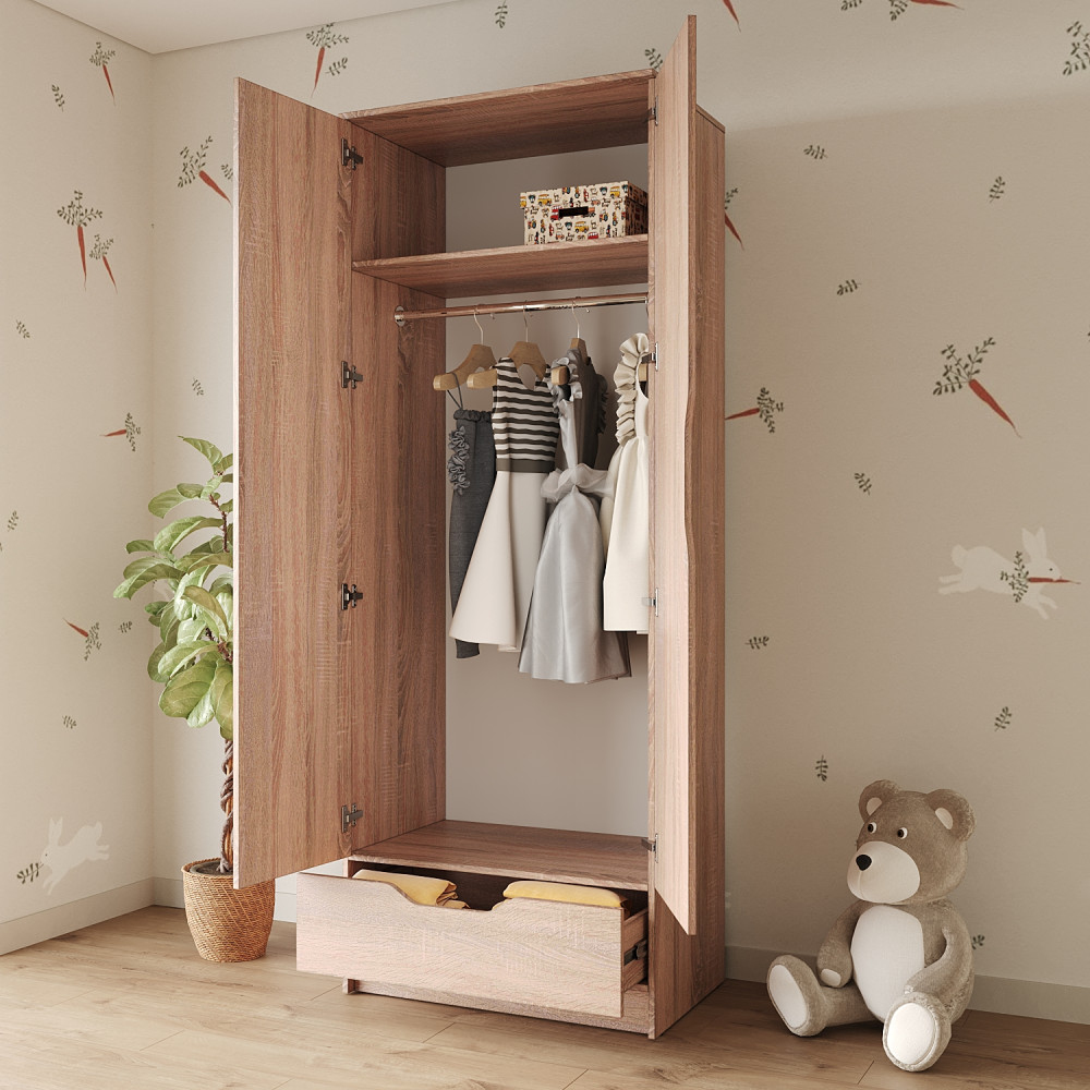 Шкаф распашной MebelStar 2Д1Ш Лилу 80x50x210 см Дуб сонома (MBS-1407)