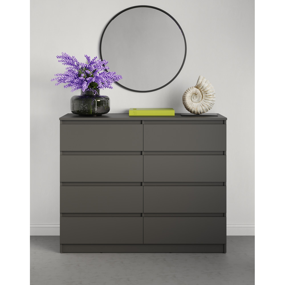 Комод в спальню MebelStar Нео 8Ш 120x43x98 см Антрацит (MBS-1097)