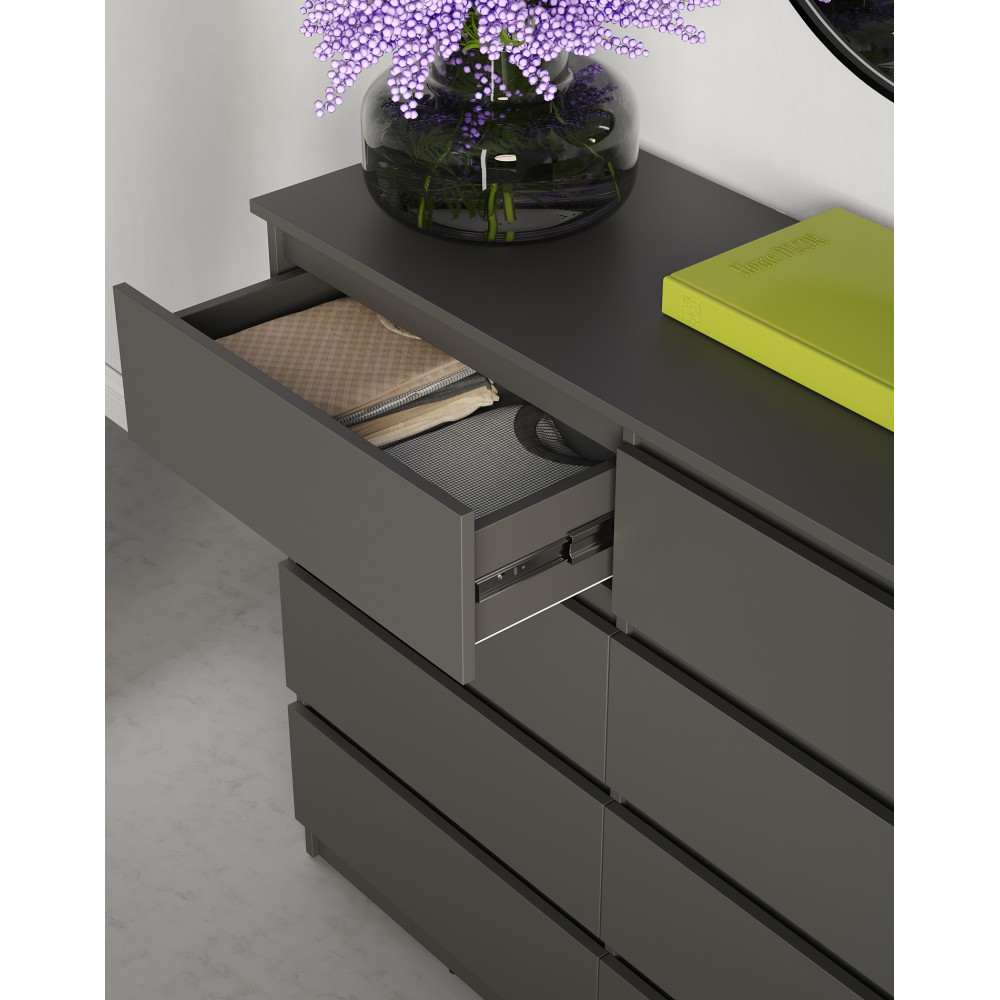 Комод в спальню MebelStar Нео 8Ш 120x43x98 см Антрацит (MBS-1097)