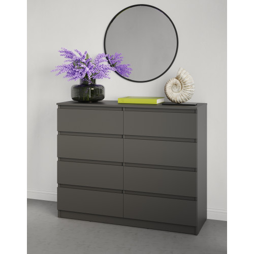 Комод в спальню MebelStar Нео 8Ш 120x43x98 см Антрацит (MBS-1097)