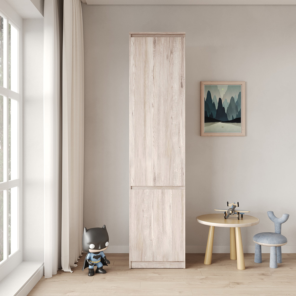 Пенал закрытый с полками MebelStar Нео 2Д 50x50x210 см Аляска серый (MBS-1177)