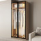 MebelStar 2-door wardrobe Oscar Showcase BL-B with LED lighting, standard Sonoma oak, 100x52x220 cm (MBS-11694)