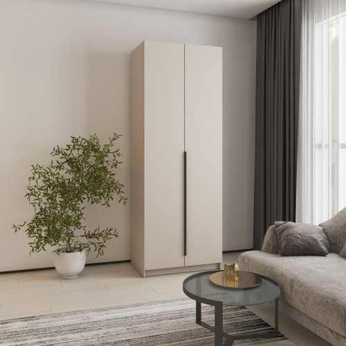 Шкаф 2-дверный MebelStar Оскар ДСП BL-B, блок ящиков+полки 80x52x220 см Кашемир (MBS-4475)