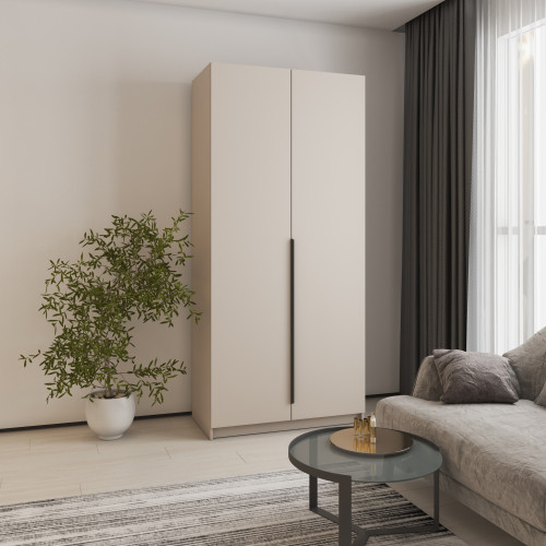 Шкаф 2-дверный MebelStar Оскар ДСП BL-B, комплект полок 100x52x220 см Кашемир (MBS-4505)