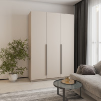 MebelStar 3-door wardrobe Oscar chipboard BL-B, drawer unit Cashmere, 150x52x220 cm (MBS-4625)