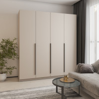 Шкаф 4-дверный MebelStar Оскар ДСП BL-B, стандарт 200x52x220 см Кашемир (MBS-4715)