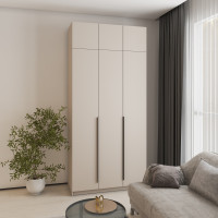 MebelStar 3-door wardrobe with mezzanine Oscar chipboard BL-B, additional rod Cashmere, 120x52x260 cm (MBS-4885)