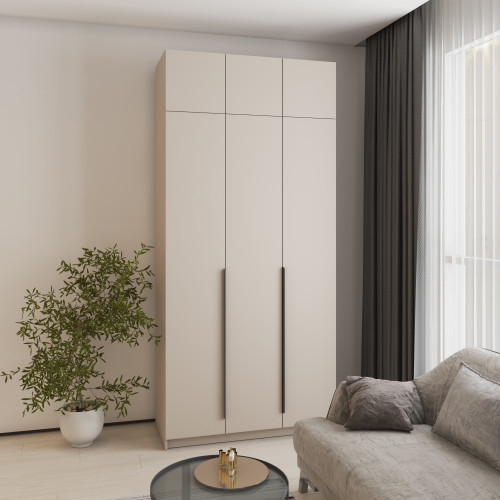 Шкаф 3-дверный с антресолью MebelStar Оскар ДСП BL-B, стандарт 120x52x260 см Кашемир (MBS-4875)