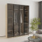 MebelStar 4-door wardrobe Oscar Showcase BL-B, standard Sonoma oak, 160x52x220 cm (MBS-6721)