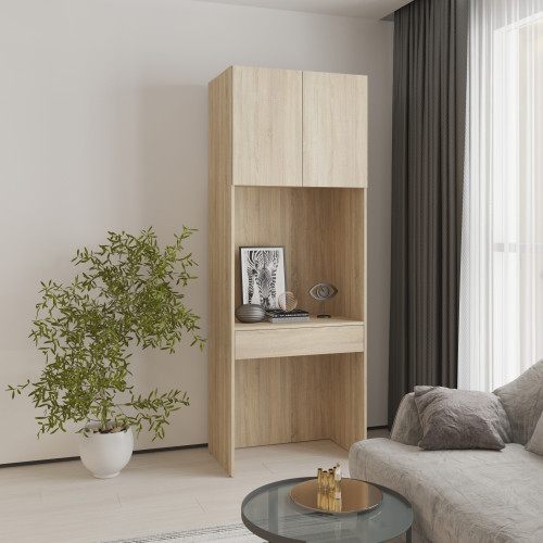 MebelStar Open cabinet with table Oscar chipboard Sonoma oak, 80x52x220 cm (MBS-6801)